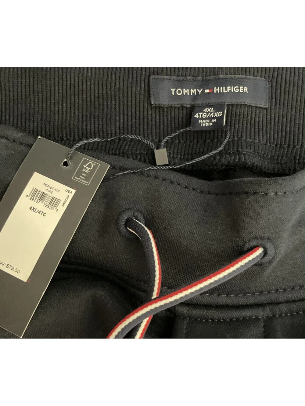 $79 Tommy Hilfiger Men's 4XL Big & Tall Fleece Jogger Sweatpants Navy NWT *READ*